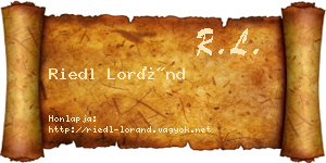 Riedl Loránd névjegykártya