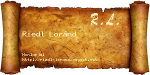 Riedl Loránd névjegykártya